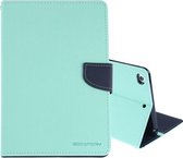 GOOSPERY FANCY DIARY Horizontale leren flip-hoes voor iPad Mini (2019), met houder en kaartsleuven en portemonnee (mintgroen)