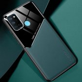 Voor OPPO Realme 7i / C17 All-inclusive leer + beschermhoes van organisch glas met metalen ijzeren plaat (groen)