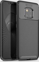 Beetle Shape Carbon Fiber Texture Shockproof TPU Case voor Huawei Mate 20 Pro (zwart)