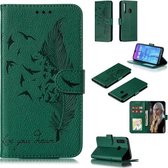 Veerpatroon Litchi Textuur Horizontale Flip Leren Case met Portemonnee & Houder & Kaartsleuven Voor Huawei Honor 10i / P Smart + 2019 / Honor 20i / Honor 10 Lite (Groen)