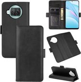 Voor Xiaomi Mi 10T Lite Dubbelzijdige magnetische gesp Horizontale flip lederen tas met houder & kaartsleuven & portemonnee (zwart)