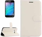 Litchi Texture Horizontale Flip Leren Case voor Galaxy J2 Pro (2016) & J2 (2016) / J210F, met Magnetische Gesp & Houder & Kaartsleuven & Portemonnee (Wit)