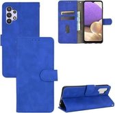 Voor Samsung Galaxy A32 5G Effen Kleur Huidgevoel Magnetische Gesp Horizontale Flip Kalftextuur PU Lederen Case met Houder & Kaartsleuven & Portemonnee (Blauw)