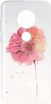 Stijlvolle en mooie TPU-valbeschermingshoes met patroon voor MOTO G7 Plus (bloem)
