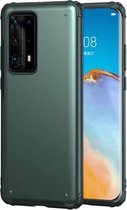 Voor Huawei P40 Pro effen kleur vierhoekige schokbestendige TPU + pc-beschermhoes (donkergroen)