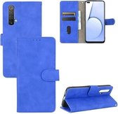 Voor OPPO Realme X50 / X50 5G Effen Kleur Huidgevoel Magnetische Gesp Horizontale Flip Kalftextuur PU Lederen Case met Houder & Kaartsleuven & Portemonnee (Blauw)