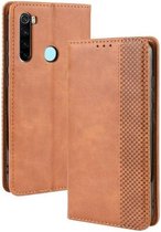 Voor Xiaomi Redmi Note 8 Magnetische Gesp Retro Crazy Horse Textuur Horizontale Flip Leren Case, met Houder & Kaartsleuven & Fotolijst (Bruin)