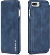 Voor iPhone 8 Plus / 7 Plus Hon Ancient Series lederen tas met kaartsleuven en houder en portemonnee (blauw)