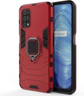 Voor OPPO Realme V5 5G PC + TPU schokbestendige beschermhoes met magnetische ringhouder (rood)