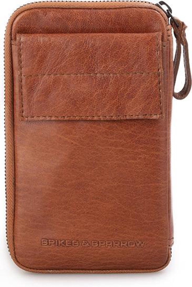Leren Portemonnee / Mini Crossbodytas - Reno - Brandy Cognac