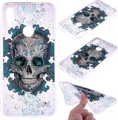 Cartoon patroon goudfolie stijl Dropping Glue TPU zachte beschermhoes voor Xiaomi Redmi Note 7 (schedel)
