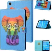 Voor Lenovo Tab FHD M10 Plus X606F Gekleurde Tekening Stiksels Horizontale Flip Leren Case met Houder & Kaartsleuf & Slaap / Wekfunctie (Kleurrijke Olifant)
