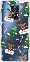 Voor Xiaomi Redmi Note 9 Christmas Series Transparante TPU beschermhoes (Cane Deer)