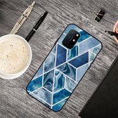 Voor OnePlus 8T Frosted Fashion Marble schokbestendig TPU beschermhoes (donkerblauw vierkant)