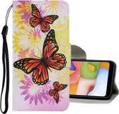 Voor Xiaomi Redmi Note 8 Gekleurde Tekening Patroon Horizontale Flip PU Lederen Case met Houder & Kaartsleuven & Portemonnee & Lanyard (Chrysanthemum Vlinder)