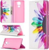 Voor Xiaomi Redmi Note 9 Gekleurde Tekening Patroon Onzichtbare Magnetische Horizontale Flip PU Lederen Case met Houder & Kaartsleuven & Portemonnee (Zonnebloem)