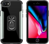 PC + TPU + metalen schokbestendige beschermhoes met ringhouder voor iPhone SE 2020/8/7 (lichtgroen)