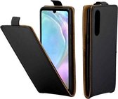 Zakelijke stijl verticale flip TPU lederen hoes met kaartsleuf voor Huawei P30 (zwart)