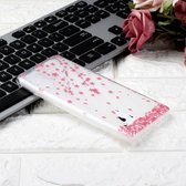 Voor Samsung Galaxy A31 gekleurd tekeningpatroon zeer transparant TPU beschermhoes (Sakura Cat)