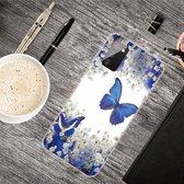 Voor Samsung Galaxy A02s Gekleurde tekening Clear TPU beschermhoesjes (vlinder)