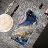 Voor Samsung Galaxy M31s marmeren schokbestendige TPU beschermhoes (abstract goud)