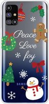 Voor Samsung Galaxy M51 Christmas Series Clear TPU beschermhoes (Simple Snowman)