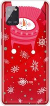 Voor Samsung Galaxy A51 Trendy Leuke Kerst Patroon Case Clear TPU Cover Telefoon Gevallen (Hang Sneeuwpop)