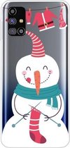 Voor Samsung Galaxy M51 Trendy Cute Christmas Patterned Case Clear TPU Cover Phone Cases (Socks Snowman)