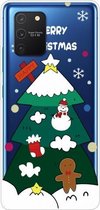 Voor Samsung Galaxy A91 / S10 Lite / M80s Christmas Series Clear TPU beschermhoes (drielaagse kerstboom)