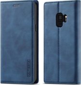 Voor Samsung Galaxy S9 + LC.IMEEKE Sterk magnetisme Ultradunne horizontale flip schokbestendige matte TPU + PU lederen tas met houder & kaartsleuven en portemonnee (blauw)