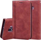 Voor Samsung Galaxy J2 Core Frosted Business Magnetische Horizontale Flip PU lederen tas met houder & kaartsleuf & lanyard (bruin)