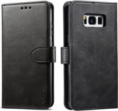 Voor Galaxy S8 + GUSSIM zakelijke stijl horizontale flip lederen tas met houder en kaartsleuven en portemonnee (zwart)