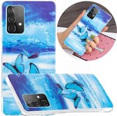 Voor Samsung Galaxy A52 5G Lichtgevende TPU mobiele telefoon beschermhoes (vlinders)