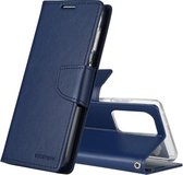 Voor Samsung Galaxy S21 Ultra 5G GOOSPERY Bravo Diary Crazy Horse Texture Horizontale Flip lederen tas met beugel & kaartsleuf & portemonnee (marineblauw)