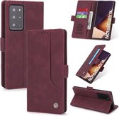 Voor Samsung Galaxy Note20 Ultra POLA 008 Serie Retro Klassieke Magnetische Horizontale Flip Leren Case met Houder & Kaartsleuven (Rood)