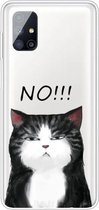 Voor Samsung Galaxy M51 schokbestendig geverfd transparant TPU beschermhoes (GEEN kat)