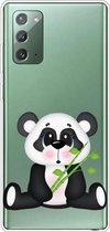 Voor Samsung Galaxy Note20 schokbestendig geverfd transparant TPU beschermhoes (bamboe beer)