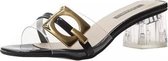 Modieuze sandalen met transparante dikke bodem voor dames (kleur: zwart, maat: 35)