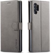 Voor Galaxy Note 10 Plus LC.IMEEKE Horizontale lederen flip-hoes met kalfsleer, met houder en kaartsleuven en portemonnee (grijs)