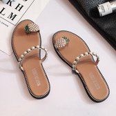 Stijlvolle en comfortabele slippers met open teen sandalen voor dames (kleur: goud, maat: 36)