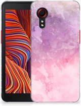 Telefoonhoesje Geschikt voor Samsung Xcover 5 Enterprise Edition | Geschikt voor Samsung Galaxy Xcover 5 Silicone Back Cover Pink Purple Paint