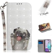 Voor LG Aristo 5 3D Gekleurde Tekening Horizontale Flip Leren Case met Houder & Kaartsleuven & Portemonnee & Lanyard (Pug)