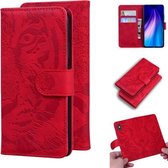 Voor Xiaomi Redmi Note 8 Tiger Embossing Pattern Horizontale Flip lederen tas met houder & kaartsleuven & portemonnee (rood)