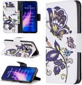 Voor Xiaomi Redmi Note 8 Gekleurde Tekening Horizontale Flip Leren Case met Houder & Kaartsleuven & Portemonnee (Witte Vlinder)