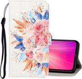 Voor Xiaomi Redmi Note 8 3D Gekleurde Tekening Horizontale Flip PU Lederen Case met Houder & Kaartsleuven & Portemonnee (Zonnebloem)