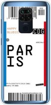 Voor Xiaomi Redmi Note 9 Boarding Card Series Pattern TPU beschermhoes (Parijs)