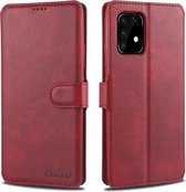 Voor Samsung Galaxy A91 / S10 Lite AZNS Kalfsstructuur Horizontale flip lederen tas, met houder & kaartsleuven & portemonnee & fotolijst (rood)