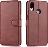 Voor Samsung Galaxy A10s AZNS Kalfsstructuur Horizontale Flip Leren Case, met Houder & Kaartsleuven & Portemonnee & Fotolijst (Bruin)