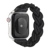 Elastische geweven horlogeband voor Apple Watch Series 6 & SE & 5 & 4 44 mm / 3 & 2 & 1 42 mm, lengte: 130 mm (zwart)
