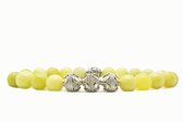 Beaddhism - Armband - Matt Lemon - Zilver - Yin 3 - 8 mm - 18 cm